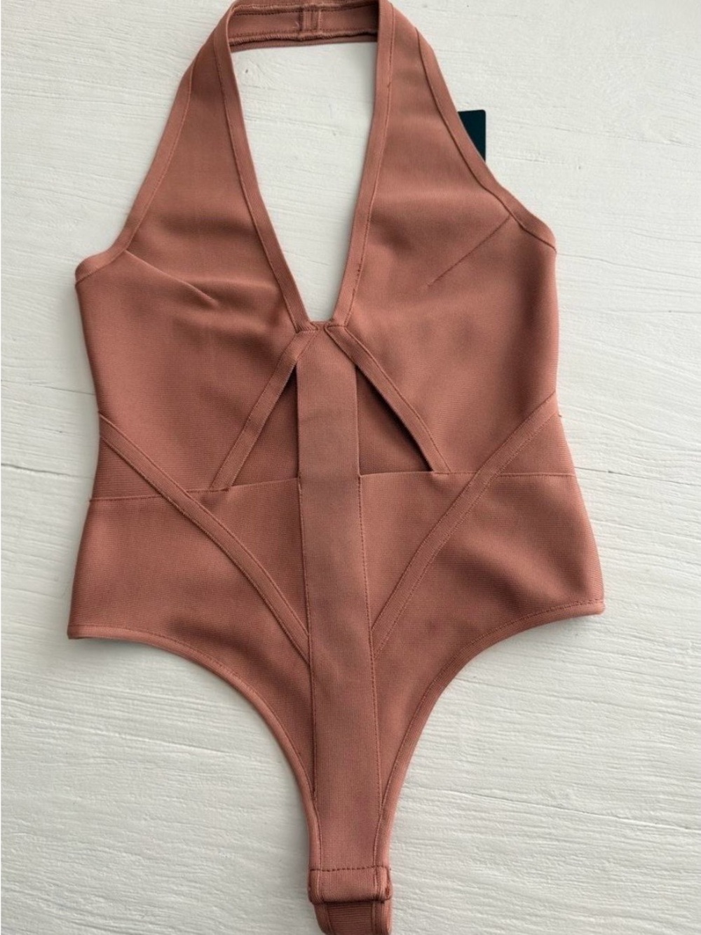 PrettyLittleThing Halter One-Piece in Dusty Rose